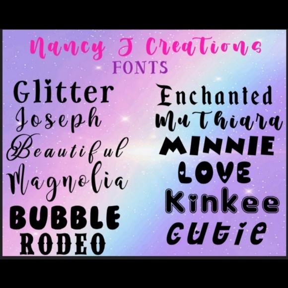 FONT , AND COLOR CHART FOR CUP - Picture 1 of 4